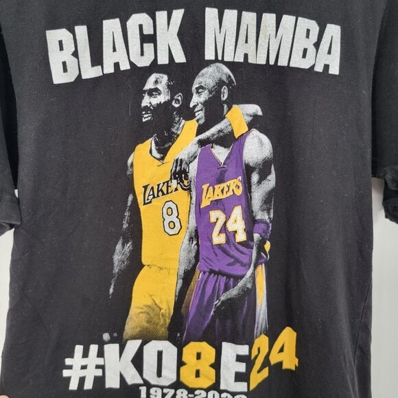Pro Champ Kobe Bryant Black Mamba Graphic T-Shirt Cotton Crewneck Medium Mens - Picture 2 of 9